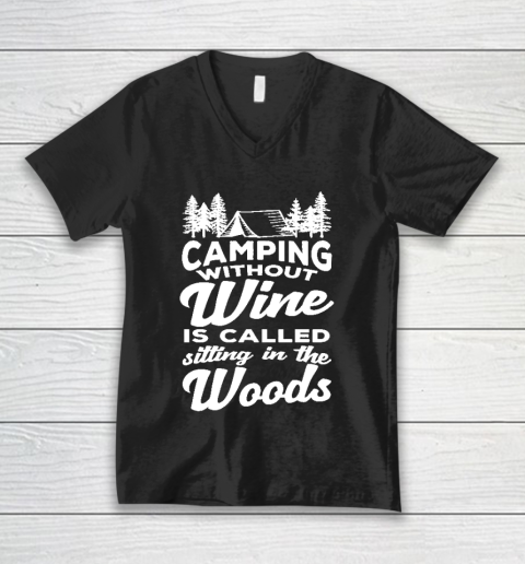 Funny Wine Lover Shirts Cute Camping V-Neck T-Shirt