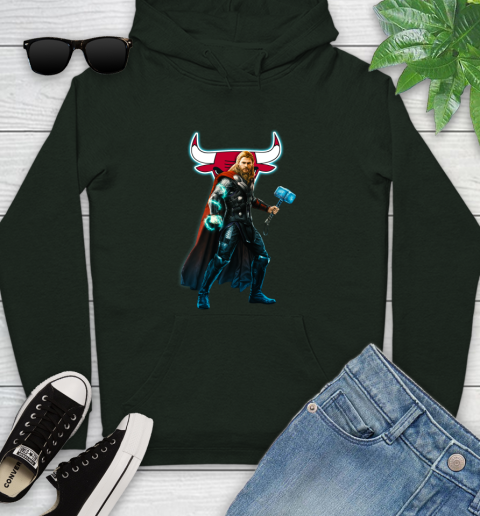 NBA Thor Avengers Endgame Basketball Chicago Bulls Youth Hoodie 13