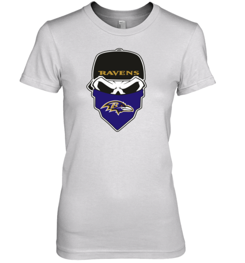 Baltimore Ravens Skull Premium Women's T-Shirt