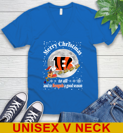 Cincinnati Bengals Merry Christmas To All And To Bengals A Good Season NFL Football Sports V-Neck T-Shirt 5