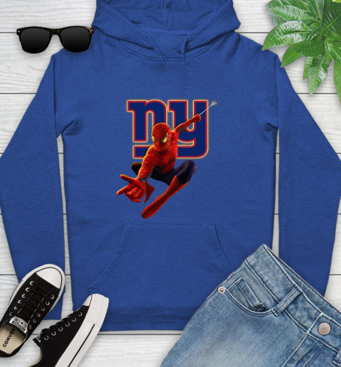 NFL Spider Man Avengers Endgame Football New York Giants Youth Hoodie 9