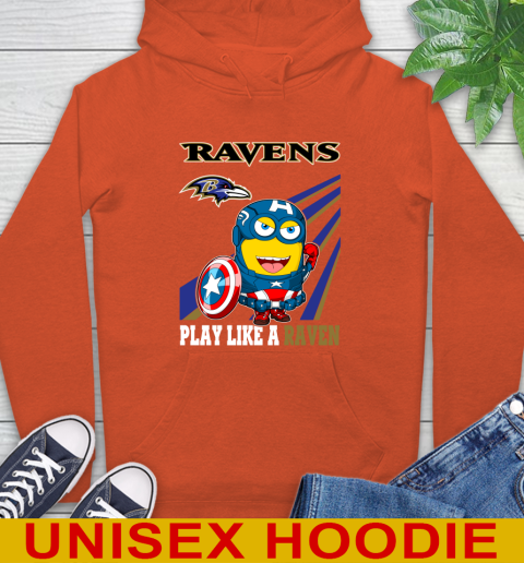 NFL Football Baltimore Ravens Captain America Marvel Avengers Minion Shirt Hoodie 4