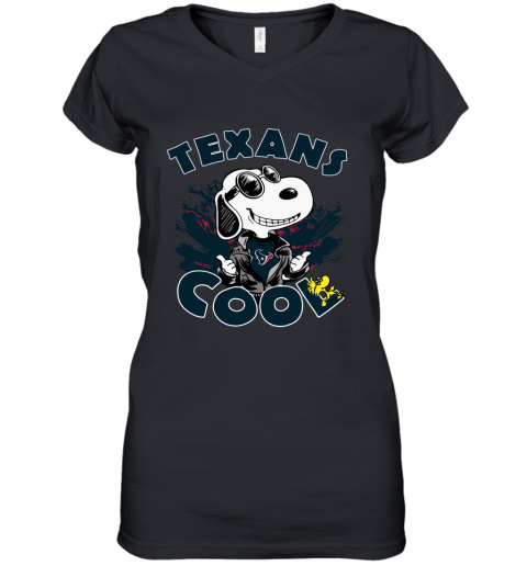 Houston Texans Snoopy Joe Cool We're Awesome Women's V-Neck T-Shirt