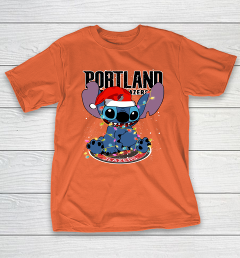 Portland Trail Blazers NBA noel stitch Basketball Christmas T-Shirt 3