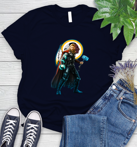 NFL Thor Avengers Endgame Football Washington Redskins Women's T-Shirt 3