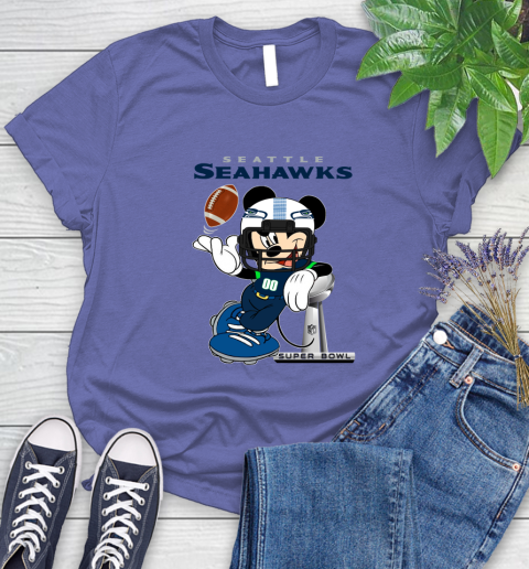 NFL Seattle Seahawks Mickey Mouse Disney Super Bowl Football T Shirt Women's T-Shirt 11