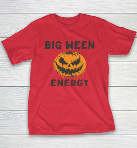 Halloween Pumpkin Head Big Ween Energy Spooky Youth T-Shirt 7