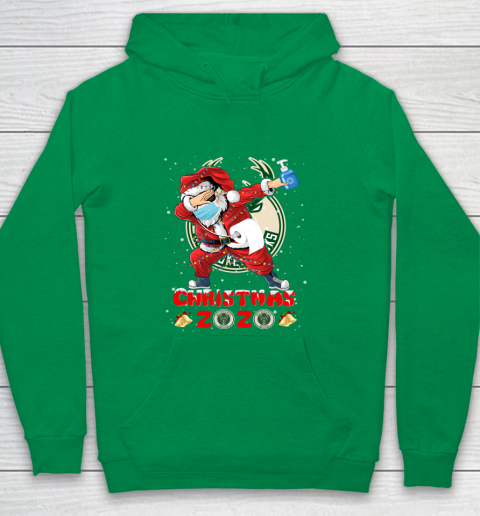 Milwaukee Bucks Funny Santa Claus Dabbing Christmas 2020 NBA Youth Hoodie 4