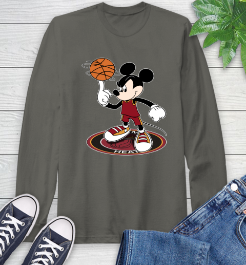 NBA Basketball Miami Heat Cheerful Mickey Disney Shirt Long Sleeve T-Shirt 9