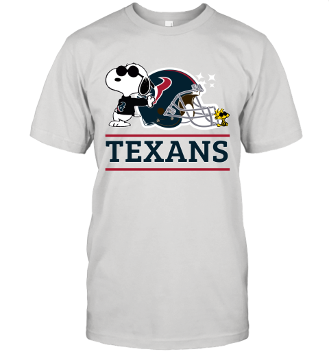 The Houston Texans Joe Cool And Woodstock Snoopy Mashup Unisex Jersey Tee