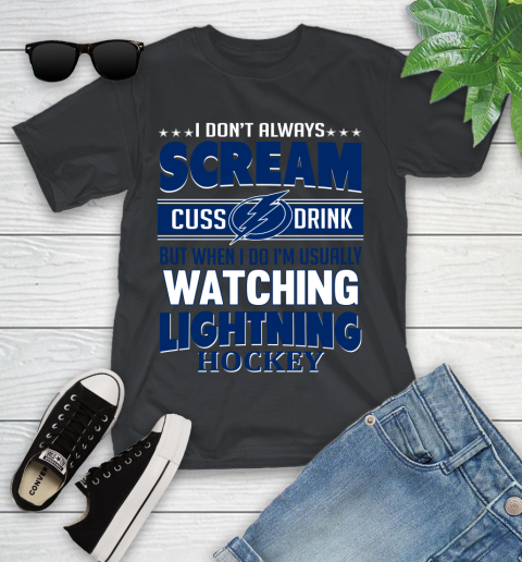 Tampa Bay Lightning NHL Hockey I Scream Cuss Drink When I'm Watching My Team Youth T-Shirt