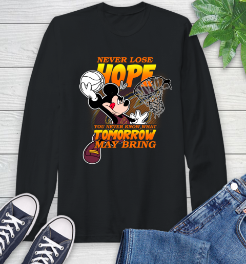 Cleveland Cavaliers NBA Basketball Mickey Disney Never Lose Hope Long Sleeve T-Shirt