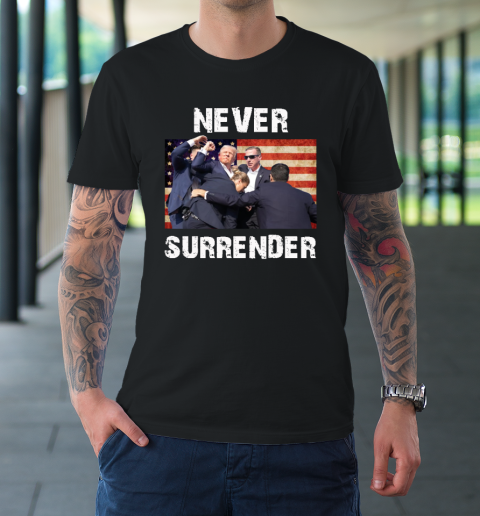 Trump Shooting Shirt Old Row Trump Nerver Surrender T-Shirt