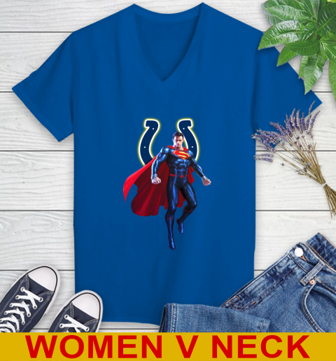 NFL Superman DC Sports Football Indianapolis Colts Women s V Neck