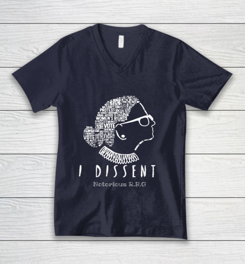 Notorious RBG Ruth Bader Ginsburg I Dissent V-Neck T-Shirt 2