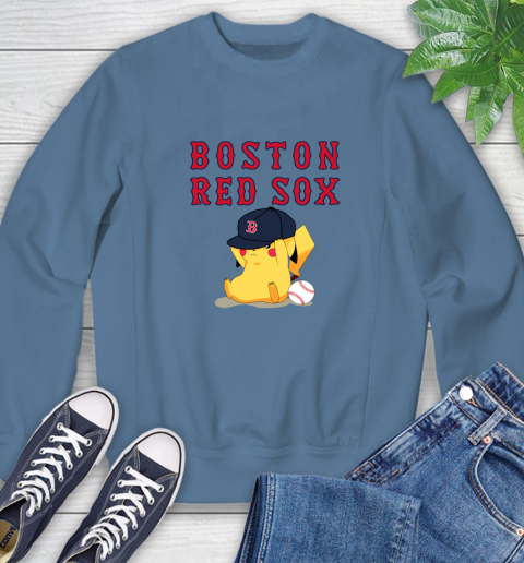 MLB Pikachu Baseball Sports Boston Red Sox Sweatshirt 7