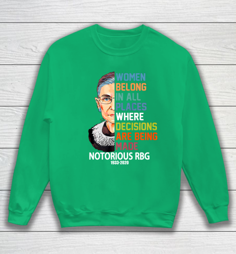 Notorious RBG 1933  2020 Women Belong In All Places Ruth Bader Ginsburg Sweatshirt 5
