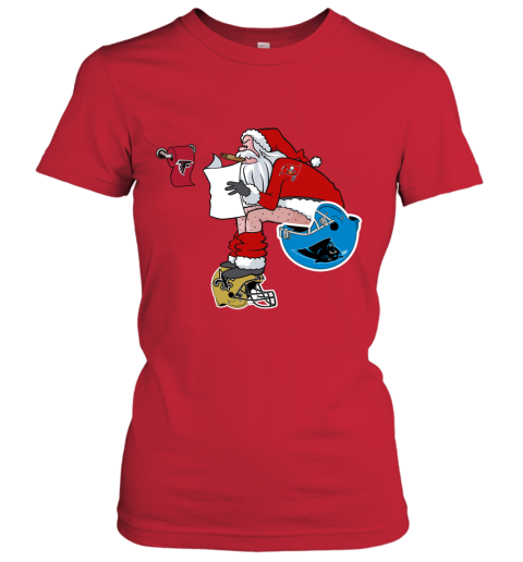 15lv santa claus tampa bay buccaneers shit on other teams christmas ladies t shirt 20 front red