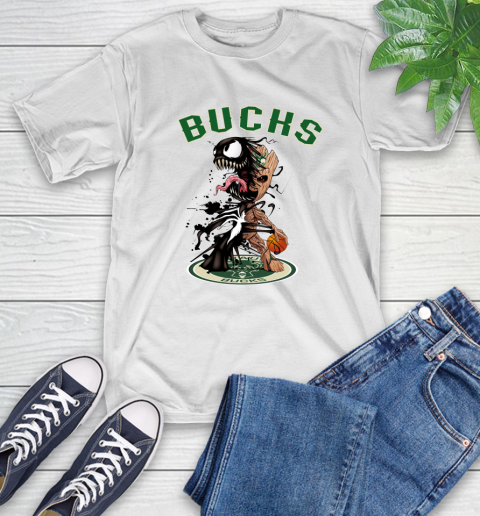 NBA Milwaukee Bucks Basketball Venom Groot Guardians Of The Galaxy T-Shirt
