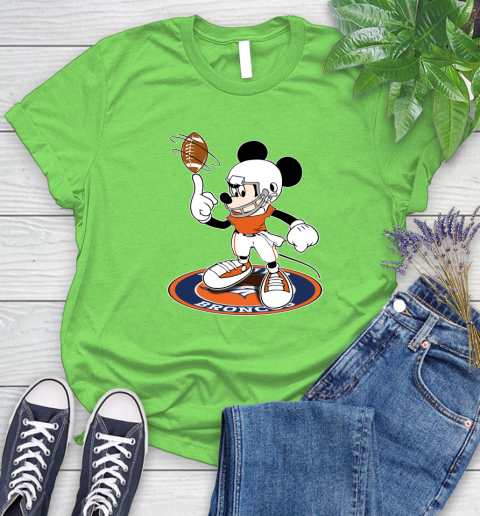 NFL Football Denver Broncos Cheerful Mickey Disney Shirt Women's T-Shirt 10