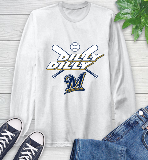 MLB Milwaukee Brewers Dilly Dilly Baseball Sports Long Sleeve T-Shirt
