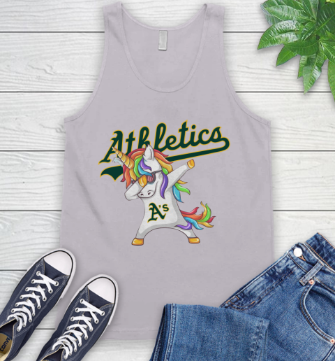 Oakland Athletics MLB Baseball Funny Unicorn Dabbing Sports Tank Top 4