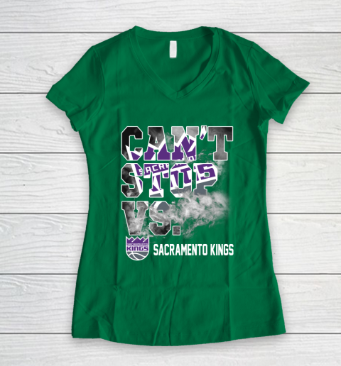 NBA Sacramento Kings Basketball Can't Stop Vs Women's V-Neck T-Shirt 3