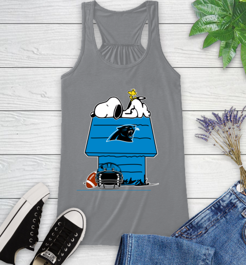 Carolina Panthers NFL Football Snoopy Woodstock The Peanuts Movie Racerback Tank 5