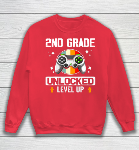 Next Level t shirts 2nd Grade Unlocked Level Up Back To School Second Grade Gamer Sweatshirt 7