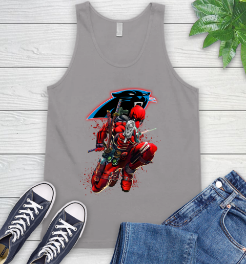 NFL Deadpool Marvel Comics Sports Football Carolina Panthers Tank Top 4
