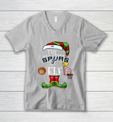 San Antonio Spurs Christmas ELF Funny NBA V-Neck T-Shirt 3