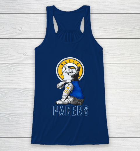 NBA Basketball My Cat Loves Indiana Pacers Racerback Tank 6