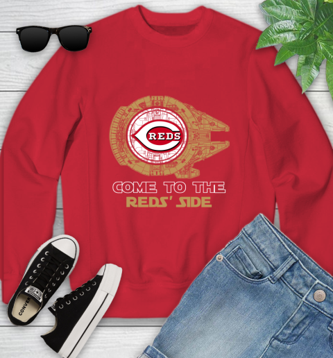 MLB Come To The Cincinnati Reds Side Star Wars Baseball Sports Youth Sweatshirt 8