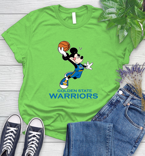 NBA Basketball Golden State Warriors Cheerful Mickey Mouse Shirt Women's T-Shirt 10
