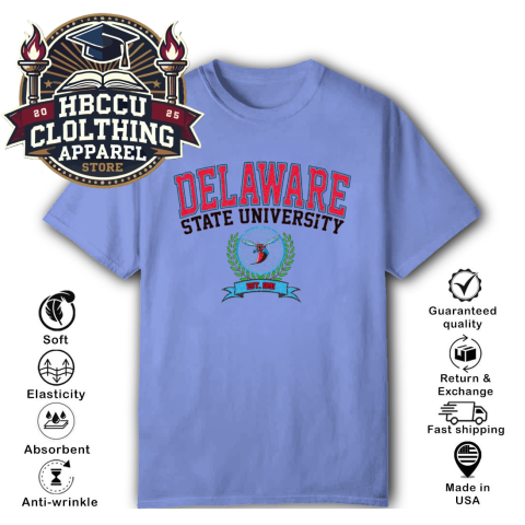 Delaware State University Pirate DSU HBCU T-Shirt 0v2g delaware state university pirate dsu hbcu classic t shirt 2 front violet HBCU Clothing Apparel