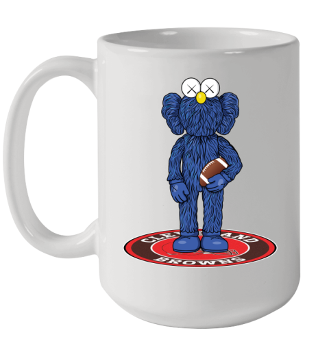 NFL Football Cleveland Browns Kaws Bff Blue Figure Shirt Ceramic Mug 15oz