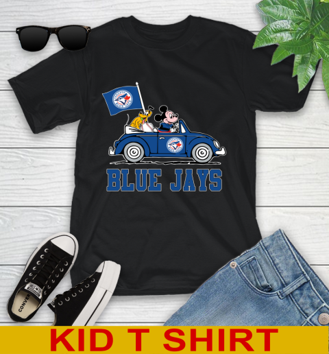 MLB Baseball Toronto Blue Jays Pluto Mickey Driving Disney Shirt Youth T-Shirt 2