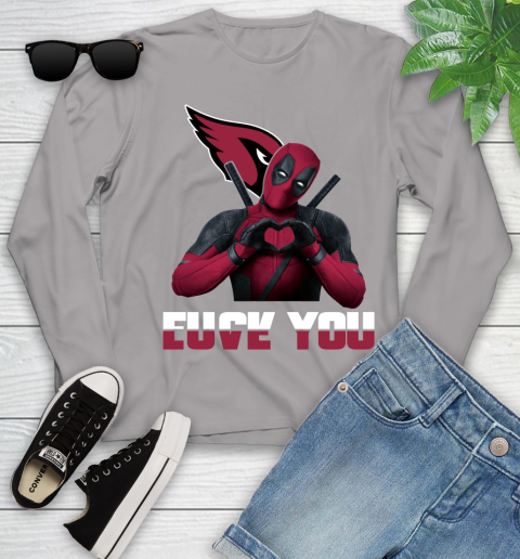 NHL Arizona Cardinals Deadpool Love You Fuck You Football Sports Youth Long Sleeve 5