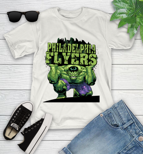 Philadelphia Flyers NHL Hockey Incredible Hulk Marvel Avengers Sports Youth T-Shirt