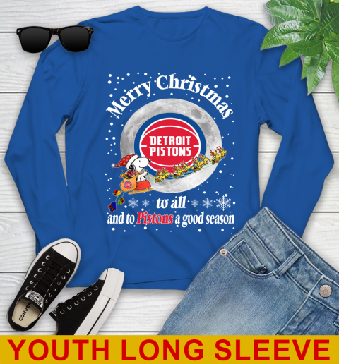 Detroit Pistons Merry Christmas To All And To Pistons A Good Season NBA Basketball Sports Youth Long Sleeve 10