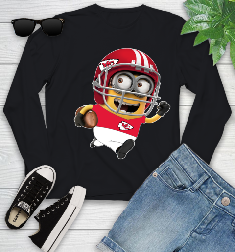 NFL Kansas City Chiefs Minions Disney Football Sports Youth Long Sleeve 2