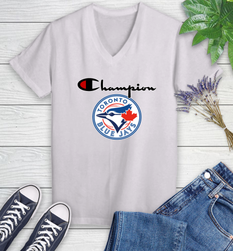 MLB Baseball Toronto Blue Jays Champion Shirt Women's V-Neck T-Shirt