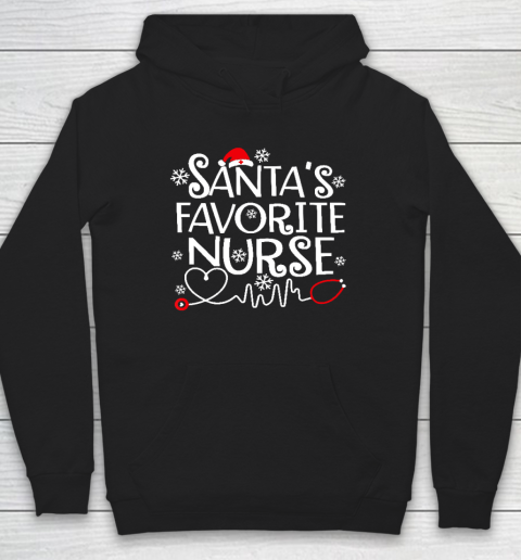 Santa's Favorite Nurse Stethoscope Santa Hat Christmas Hoodie
