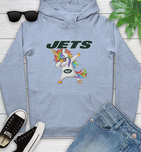 New York Jets NFL Football Funny Unicorn Dabbing Sports Youth Hoodie 10