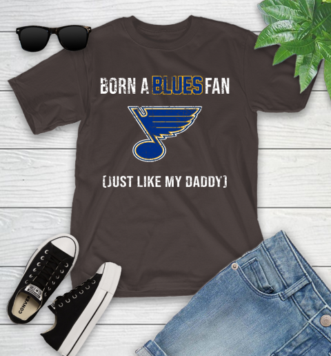 NHL St.Louis Blues Hockey Loyal Fan Just Like My Daddy Shirt Youth T-Shirt - Image 7