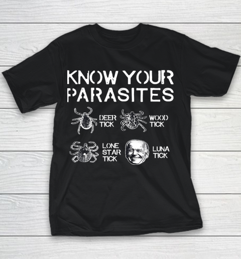 Know Your Parasites Funny Joe Biden Luna Tick Youth T-Shirt