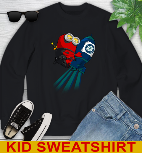MLB Baseball Seattle Mariners Deadpool Minion Marvel Shirt Youth Sweatshirt