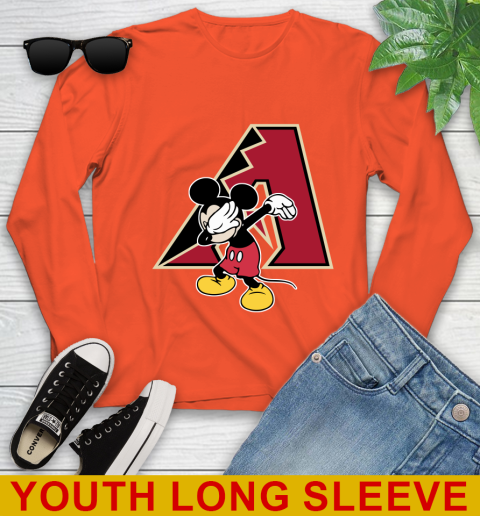 Arizona Diamondbacks MLB Baseball Dabbing Mickey Disney Sports Youth Long Sleeve 4