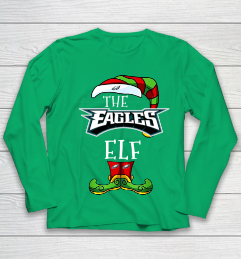 Philadelphia Eagles Christmas ELF Funny NFL Youth Long Sleeve 4
