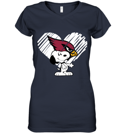 plv8 happy christmas with arizona cardinals snoopy women v neck t shirt 39 front navy